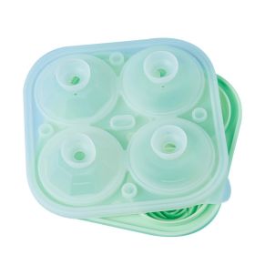 Ice Cube Tray;  2.5inch Ice Cube Molds;  2 Cavity Silicone Rose & 2 Diamond Ice Ball Maker - green 2