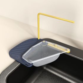 2pcs Kitchen Sink Drain Rack With Filter Multi-Functional Triangular Sink Rack Disposable Kitchen Waste Filter - Blue Yellow