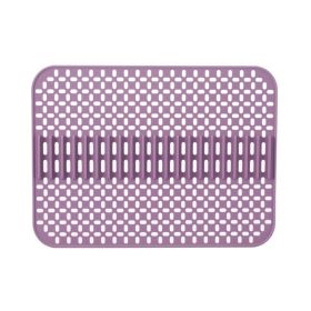 1pc Kitchen Silicone Drain Mat; Kitchen Sink Protection Anti-Scratch Mat; Non-Slip Card Bowl Card Position Mat; 16.93*12.6inch - Purple - 1PC