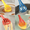 1pc; Multifunctional 3-in-1 Egg Whisk Food Holder Noodle Holder Baking Tool Egg Stirrer Manual Whisk 1 Pack 11.02''×2.76'' - Yellow