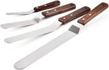 4pcs Home/Kitchen Stainless Baking Spatula Utensils Curved Butter Knife Cake Spatula Kits - New