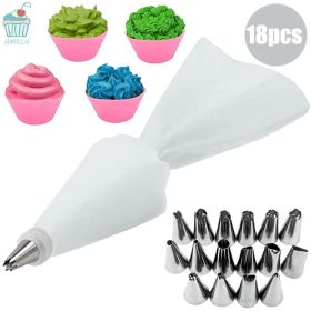 8/10/18PCS Silicone Pastry Bag Tips Kitchen Cake Icing Piping Cream Cake Decorating Tools Reusable Pastry Bags Nozzle Set - blue 2