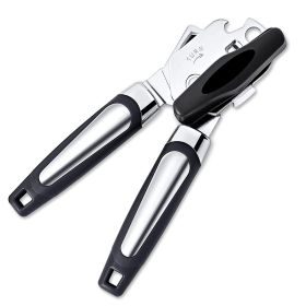 Handheld Manual Can Opener With Sharp Cutting Wheel Blade Lid Cap Openers - Black