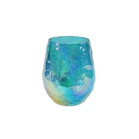 Better Homes & Gardens Hammered 19-Ounce Stemless Wine Glass, Luster Blue - Better Homes & Gardens