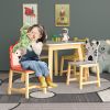 5 Piece Kiddy Table and Chair Set , Kids Wood Table with 4 Chairs Set Cartoon Animals (bigger table) (3-8 years old) - as Pic