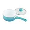 Ceramic Nonstick 12 Piece Cookware Set, Teal Ombre, Hand Wash Only - Aluminum