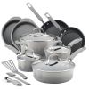15-Piece Nonstick Pots and Pans Set/Cookware Set, Marine Blue - Gray