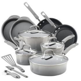 15-Piece Nonstick Pots and Pans Set/Cookware Set, Marine Blue - Gray