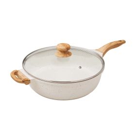 Prairie Signature 6-Quart Cast Aluminum Jumbo Sauté Pan, Linen Speckle - linenspeckle