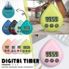 LED Counter Display Alarm Clock Manual Electronic Countdown Sports Sucker Digital Timer Kitchen Cooking Shower Study Stopwatch - H