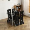 110cm Dining Table Tempered Glass Dining Table - as picture