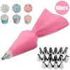 8/10/18PCS Silicone Pastry Bag Tips Kitchen Cake Icing Piping Cream Cake Decorating Tools Reusable Pastry Bags Nozzle Set - 8pcs