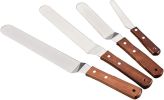 4pcs Home/Kitchen Stainless Baking Spatula Utensils Curved Butter Knife Cake Spatula Kits - New
