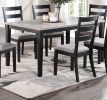 Natural Simple Wooden Table Top 7pc Dining Set Dining Room Furniture Ladder back Side Chairs Cushion Seat - as Pic
