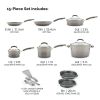 15-Piece Classic Brights Nonstick Pots and Pans/Cookware Set, Red Gradient - Gray