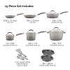 15-Piece Nonstick Pots and Pans Set/Cookware Set, Marine Blue - Gray