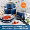 Pots and Pans Set Ceramic Nonstick Cookware Set 10 Pcs - A
