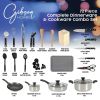 71-Piece Stainless Steel Silver Cookware Combo Set - A
