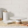 Better Homes & Gardens Abbott Exposed Clay Stoneware Pedestal Cake Stand, White Speckled, 3.52lbs - Better Homes & Gardens