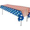 4th of July Tablecloth, American Flag Plastic Table Covers for Patriotic Party Supplies - blue