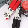 1pc Multifunctional Stainless Steel Can Opener with Rubber and Plastic Handle - Easy to Use and Durable Kitchen Accessory - Red