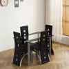 110cm Dining Table Tempered Glass Dining Table - as picture
