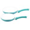 Ceramic Nonstick 12 Piece Cookware Set, Teal Ombre, Hand Wash Only - Aluminum
