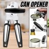 Handheld Manual Can Opener With Sharp Cutting Wheel Blade Lid Cap Openers - Black