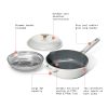 All-in-One 4 QT Hero Pan with Steam Insert, 3 Pc Set, Black Sesame by Drew Barrymore - blacksesame