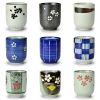 4Pcs Japanese Style Block Ceramic Teacups Small Straight Wine Glass 150ML - Default