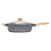 Prairie Signature 6-Quart Cast Aluminum Jumbo Sauté Pan, Linen Speckle - linenspeckle