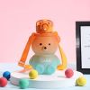 1pc Bear Cute Water Cup; Summer Plastic Cup; Portable Straw Cup; Large-capacity Water Bottle With Strap - Purple - 800ml