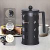 Small French Press Coffee Make; with 4 Level Filtration System Borosilicate Glass Durable Stainless Steel Thickened Heat Resistant - default