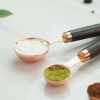 Kitchen Accessories 4Pcs/Set Measuring Cups Spoons Stainless Steel Plated Copper Wooden Handle Cooking Baking Tools - As pic show - 4-PC