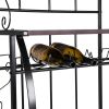 5-Tier Metal Kitchen Bakers Rack ;  Microwave Storage Rack Oven Stand with Wine Storage Organizer Workstation Black (25" x 16" x 68") - As Pictures