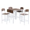 TOPMAX Farmhouse 5-piece Counter Height Drop Leaf Dining Table Set with Dining Chairs for 4,White Frame+ Rustic Brown Tabletop - as Pic