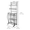 5-Tier Metal Kitchen Bakers Rack ;  Microwave Storage Rack Oven Stand with Wine Storage Organizer Workstation Black (25" x 16" x 68") - As Pictures