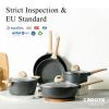 Nonstick Pots and Pans Set, 8 Pcs Granite Stone Kitchen Cookware Sets (Black) - 8