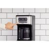 14 Cup Programmable Coffee Maker, Dark Stainless Steel - light stainless steel