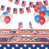 4th of July Tablecloth, American Flag Plastic Table Covers for Patriotic Party Supplies - blue