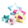 Set of 5 3D Star Shape Biscuit Cutter Cookie Mold Cake Fondant Icing Pastry Cutter Stainless Steel DIY Kitchen Baking Gadget Tools - 5-PC
