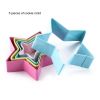 Set of 5 3D Star Shape Biscuit Cutter Cookie Mold Cake Fondant Icing Pastry Cutter Stainless Steel DIY Kitchen Baking Gadget Tools - 5-PC