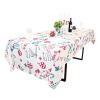 Muwago Christmas Garland Trimming Printed Fabric Tablecloth For Dining Room Decoration Washable Anti-Stain Anti-Oil Table Cover - W52"*H54"