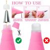 8/10/18PCS Silicone Pastry Bag Tips Kitchen Cake Icing Piping Cream Cake Decorating Tools Reusable Pastry Bags Nozzle Set - blue
