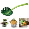 Green Leaf Cooking Spoon Vegetables Fruit Salad Baking Bread Universal Spoon For Camping - Green