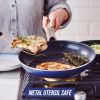 12-Piece Toxin-Free Ceramic Nonstick Pots and Pans Cookware Set, Dishwasher Safe - Blue