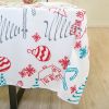 Muwago Christmas Garland Trimming Printed Fabric Tablecloth For Dining Room Decoration Washable Anti-Stain Anti-Oil Table Cover - W52"*H54"