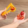 1pc Tomato Slicer Cutter Grape Tools Cherry Kitchen Pizza Fruit Splitter; Small Tomatoes Accessories Manual Cut Gadget - Red