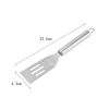 Short Slotted Turner Stainless Steel Flat Spatula for Frying Egg Burger Steak Meat BBQ Kitchen Gadget Tool - stainless steel