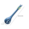 1pc; Multifunctional 3-in-1 Egg Whisk Food Holder Noodle Holder Baking Tool Egg Stirrer Manual Whisk 1 Pack 11.02''×2.76'' - Blue
